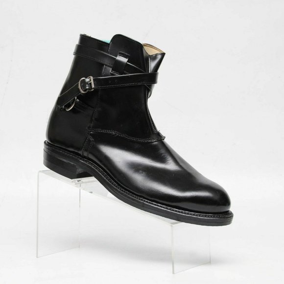 Vintage Black Leather Harness Beatle Ankle Boots Mens 10 E Made in USA Gumsole main image 7